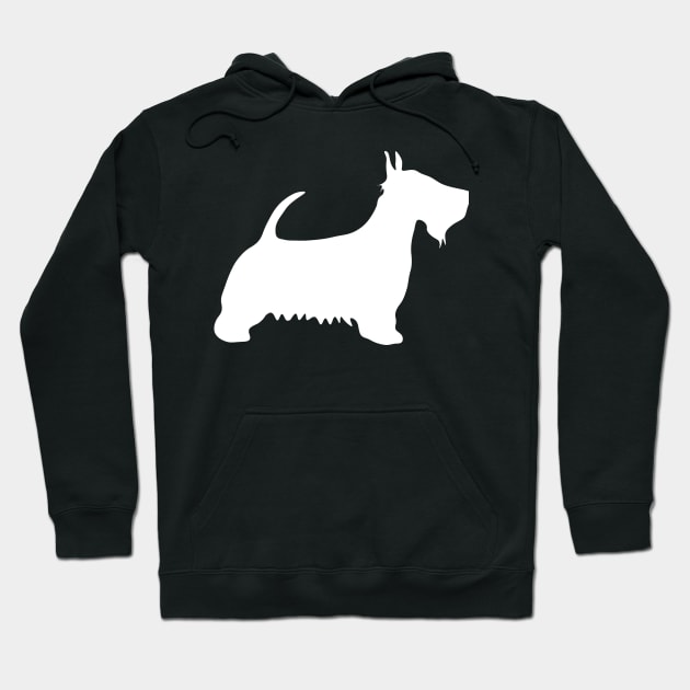 Scottish Terrier Dog Silhouette - White Hoodie by MacPean